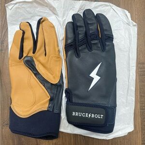 BRUCE BOLT PREMIUM PRO SHORT CUFF BATTER GLOVE NAVY BLUE XL NWT